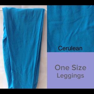 NWT Lularoe os Solid cerulean blue leggings